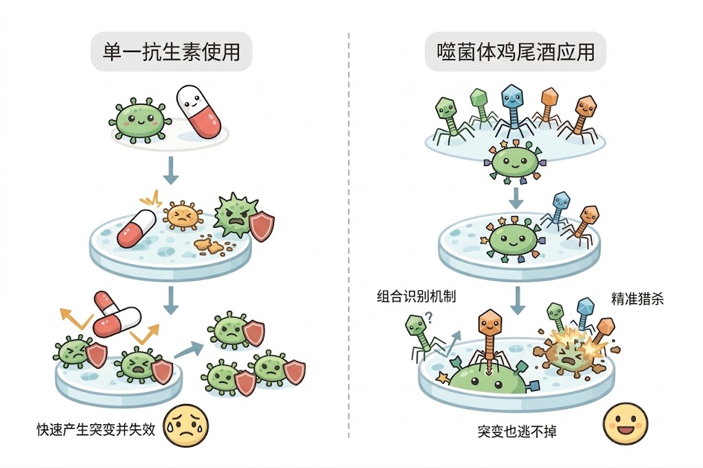 噬菌体“鸡尾酒”疗法对抗超级细菌的原理