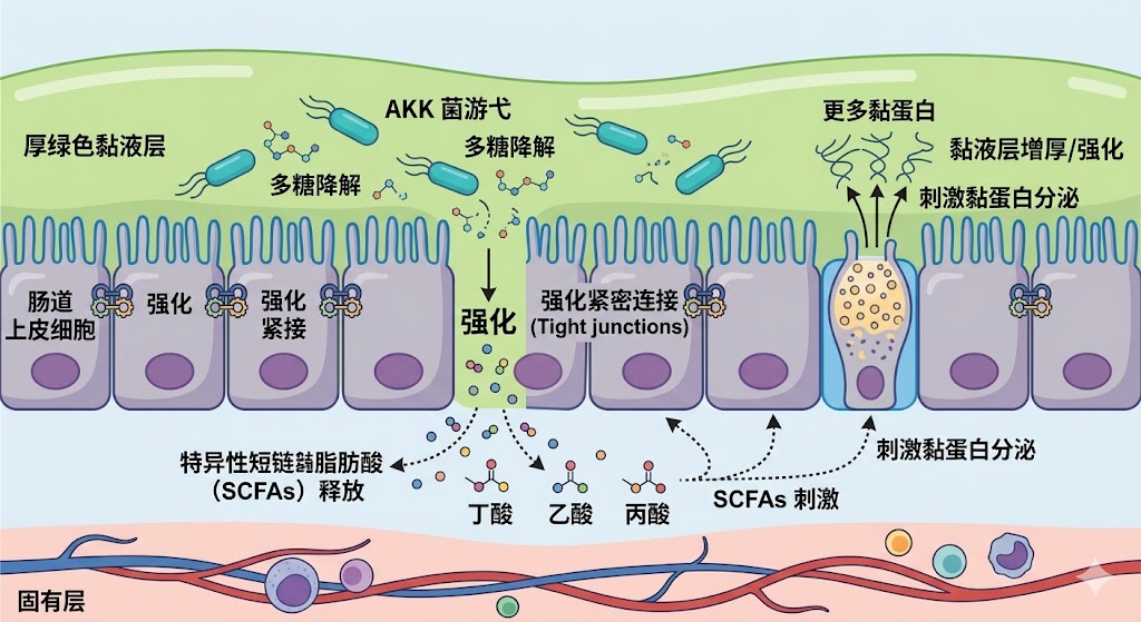 嗜黏蛋白阿克曼菌(AKK菌)对肠道屏障的保护机制